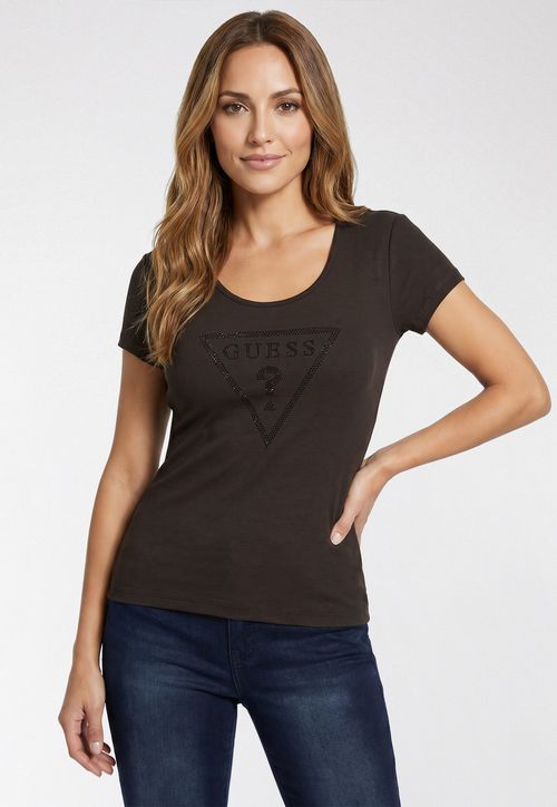 Blusa Manga Curta Logo Hotfix Marrom