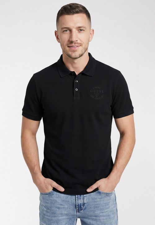 Camisa Polo Bordado Los Angeles Preto