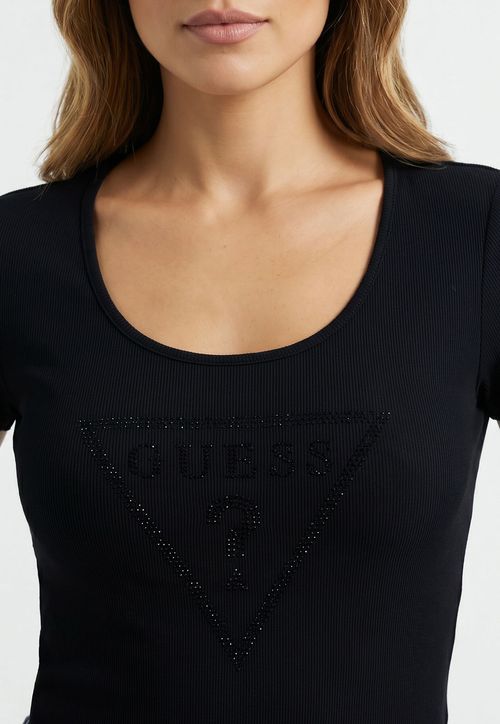 Blusa Manga Curta Logo Hotfix Preto