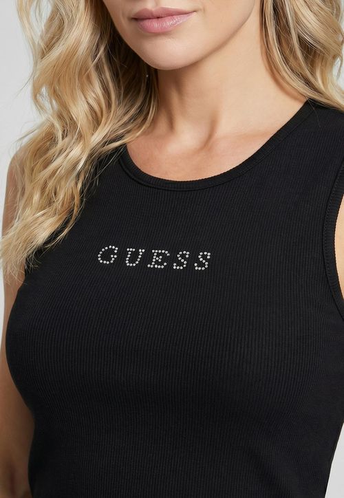 Blusa Cropped GUESS Hotfix Preto