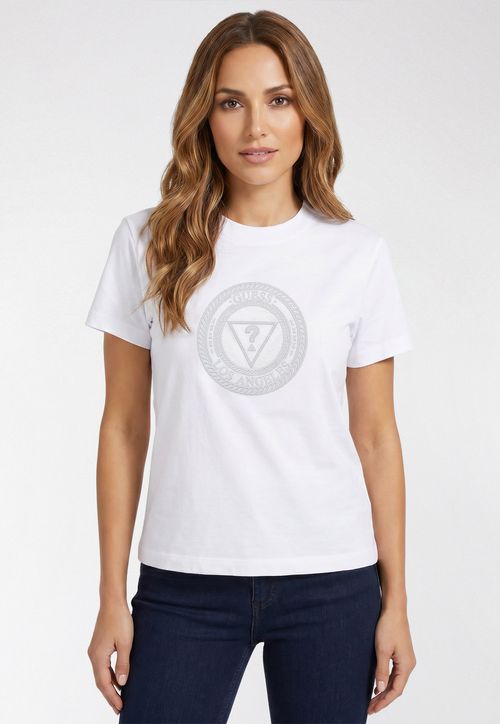 Camiseta Guess Mandala Silk Relevo Branco