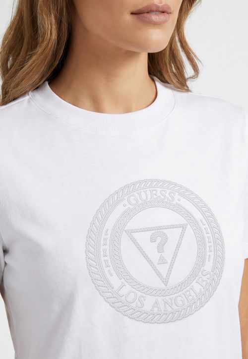 Camiseta Guess Mandala Silk Relevo Branco