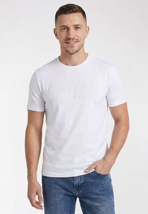 Camiseta Guess Logo Bordado Branco