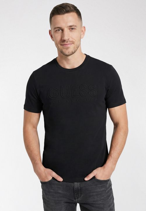 Camiseta Guess Logo Bordado Preto