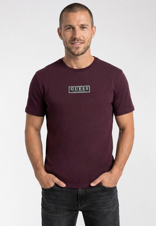 Camiseta Guess Patch Silicone Bordô