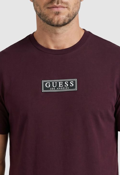 Camiseta Guess Patch Silicone Bordô