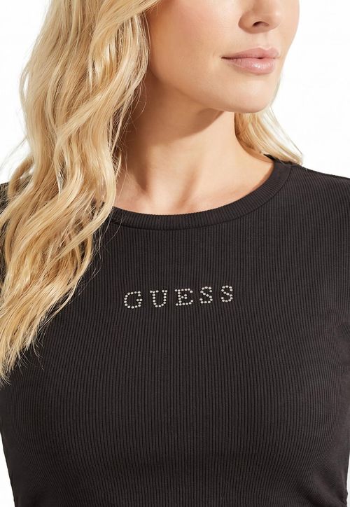Blusa Manga Longa Rib Logo Hotfix Marrom
