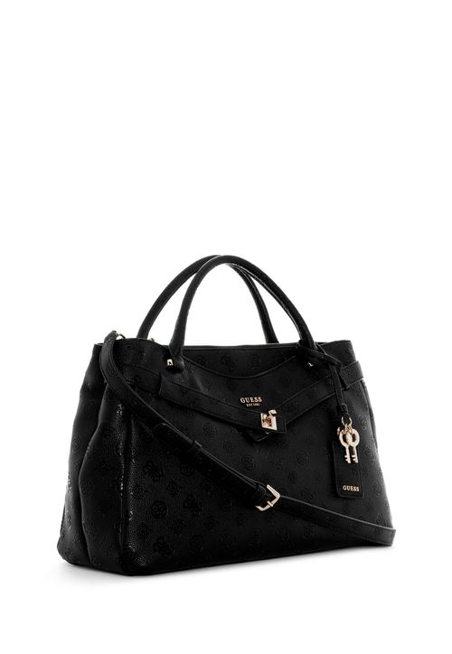 Bolsa Ella Logo Satchel Grande Girlfriend  Preto