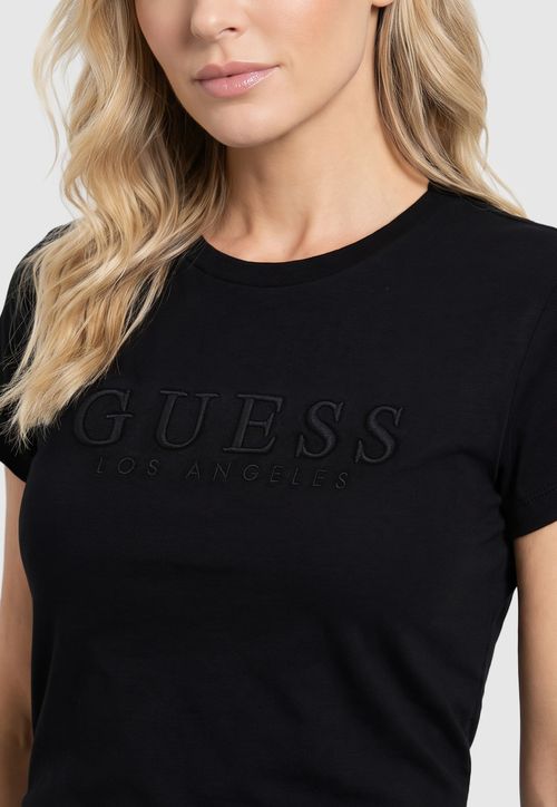 Camiseta Guess Bordado Gd Preto