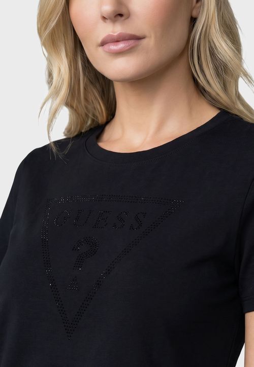 Blusa Guess Triangulo Hot Fix Preto