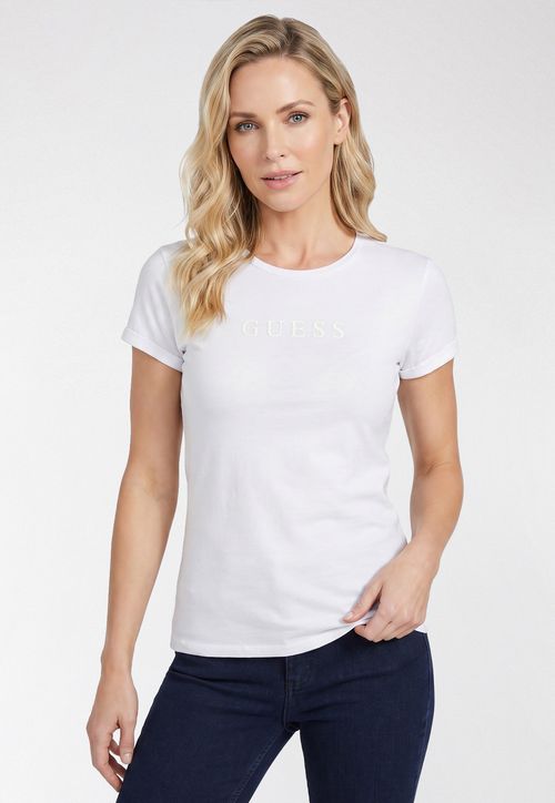 Camiseta Guess Silk Relevo Branco