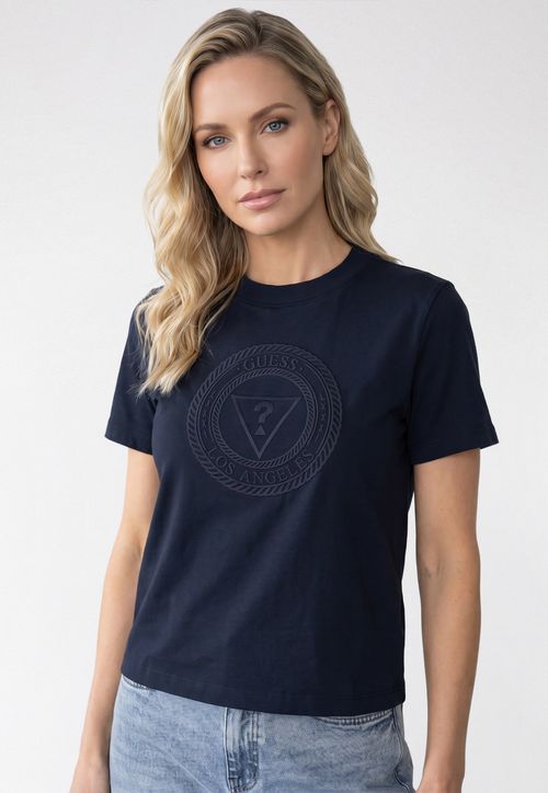 Camiseta Mandala Silk Relevo Azul Escuro