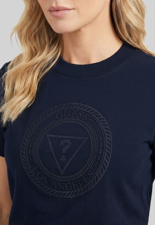 Camiseta Mandala Silk Relevo Azul Escuro