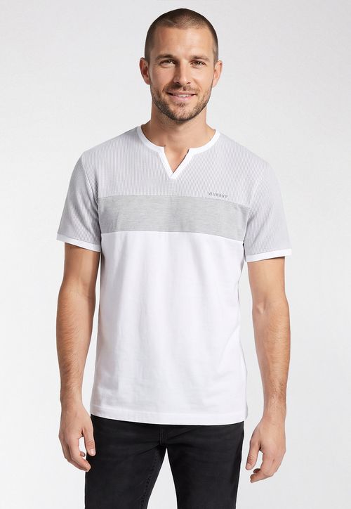 T-shirt Tricolor Sem botão Branco