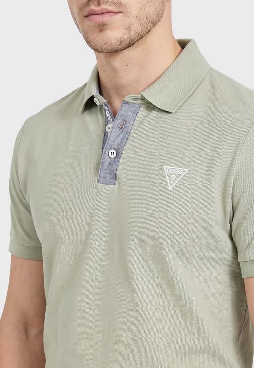 Camisa Polo Piquet Chambrey Verde Claro