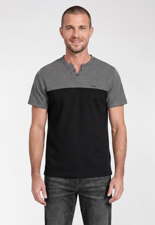 T-shirt Henley Mc Tricolor Preto