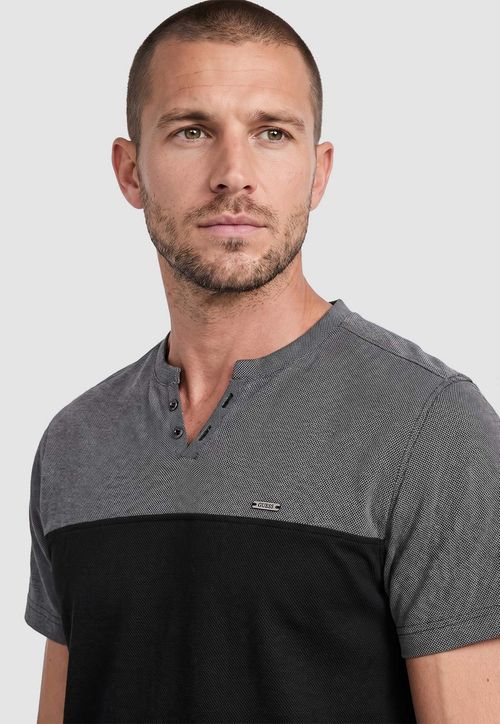 T-shirt Henley Mc Tricolor Preto