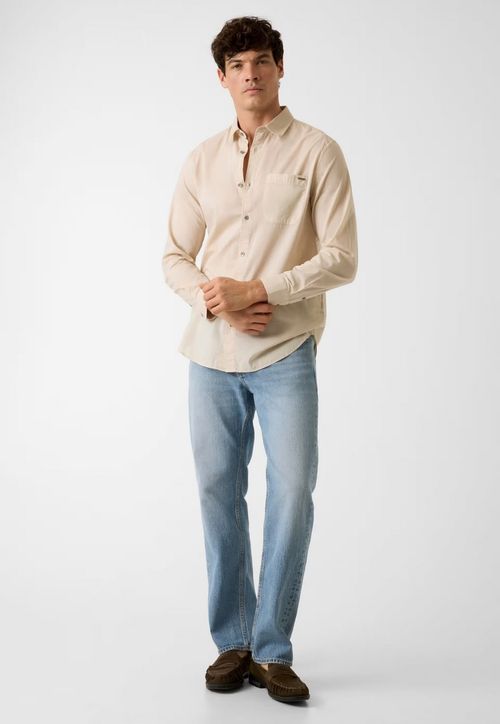 Camisa Manga Longa Voil Eco Bege