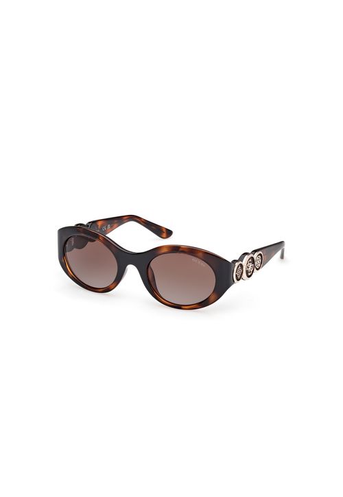 Óculos de Sol Oval Monograma Acetato Marrom Tartaruga