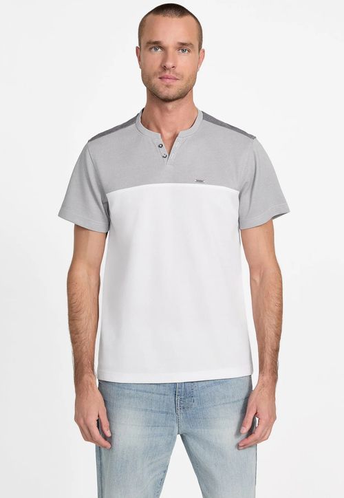 T-shirt Henley Mc Tricolor Branco