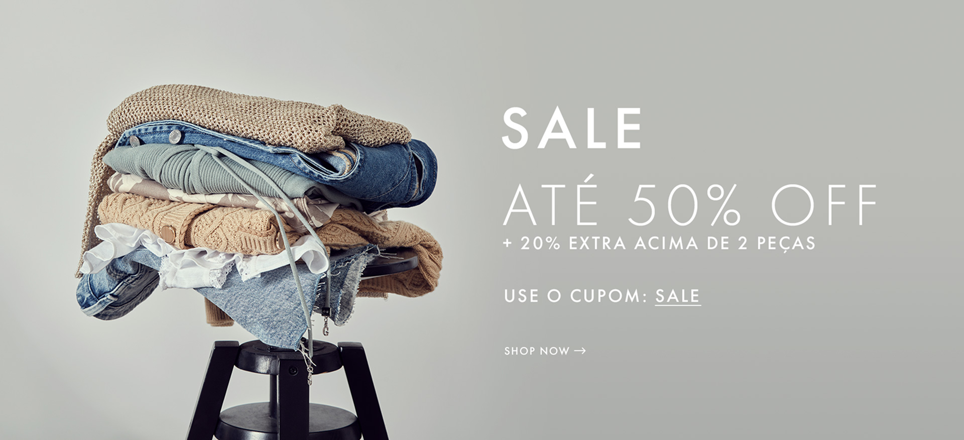 50% + 20% OFF usando o cupom SALE!